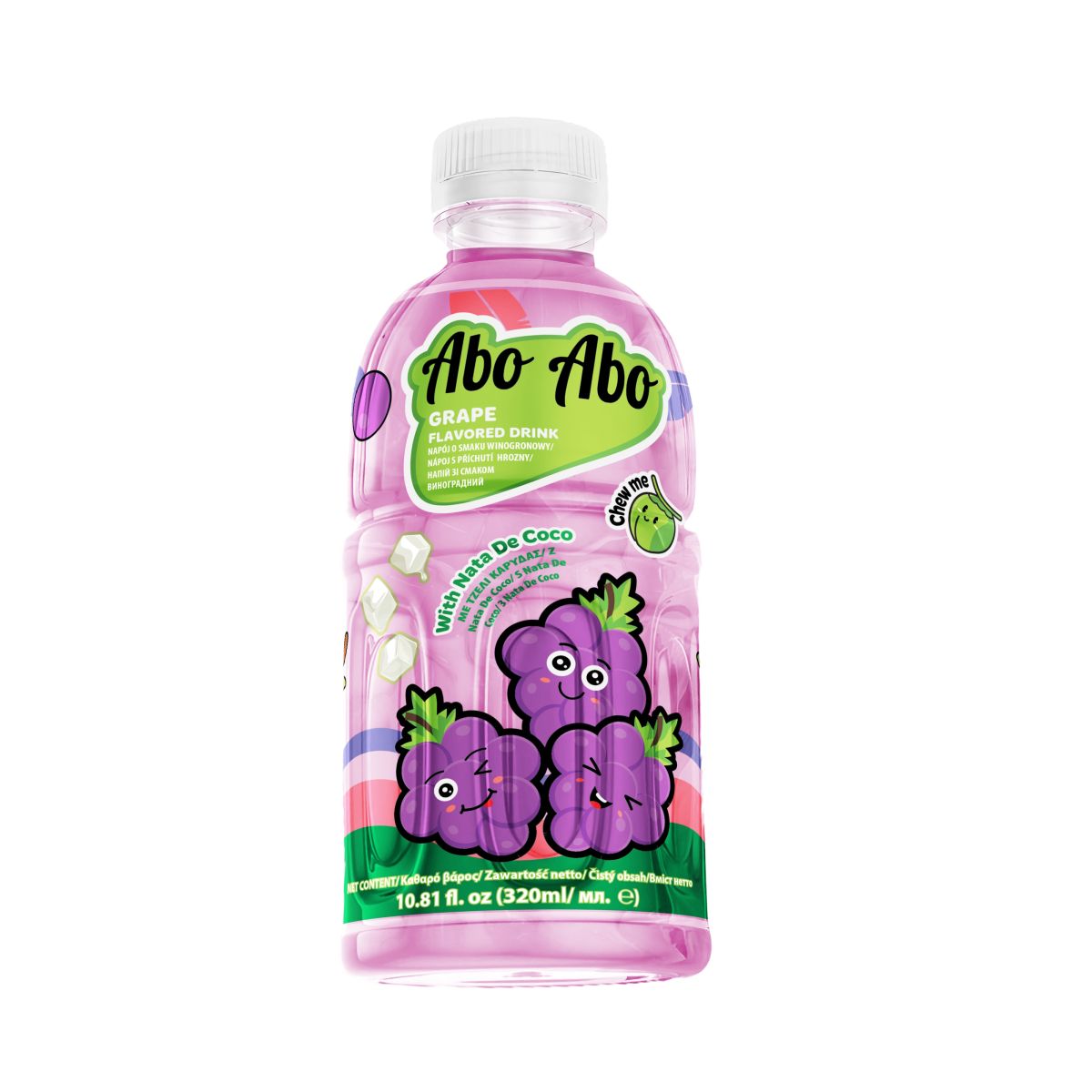 AboAbo Flavoured Drink with Nata de Coco - Grape 320ml PET