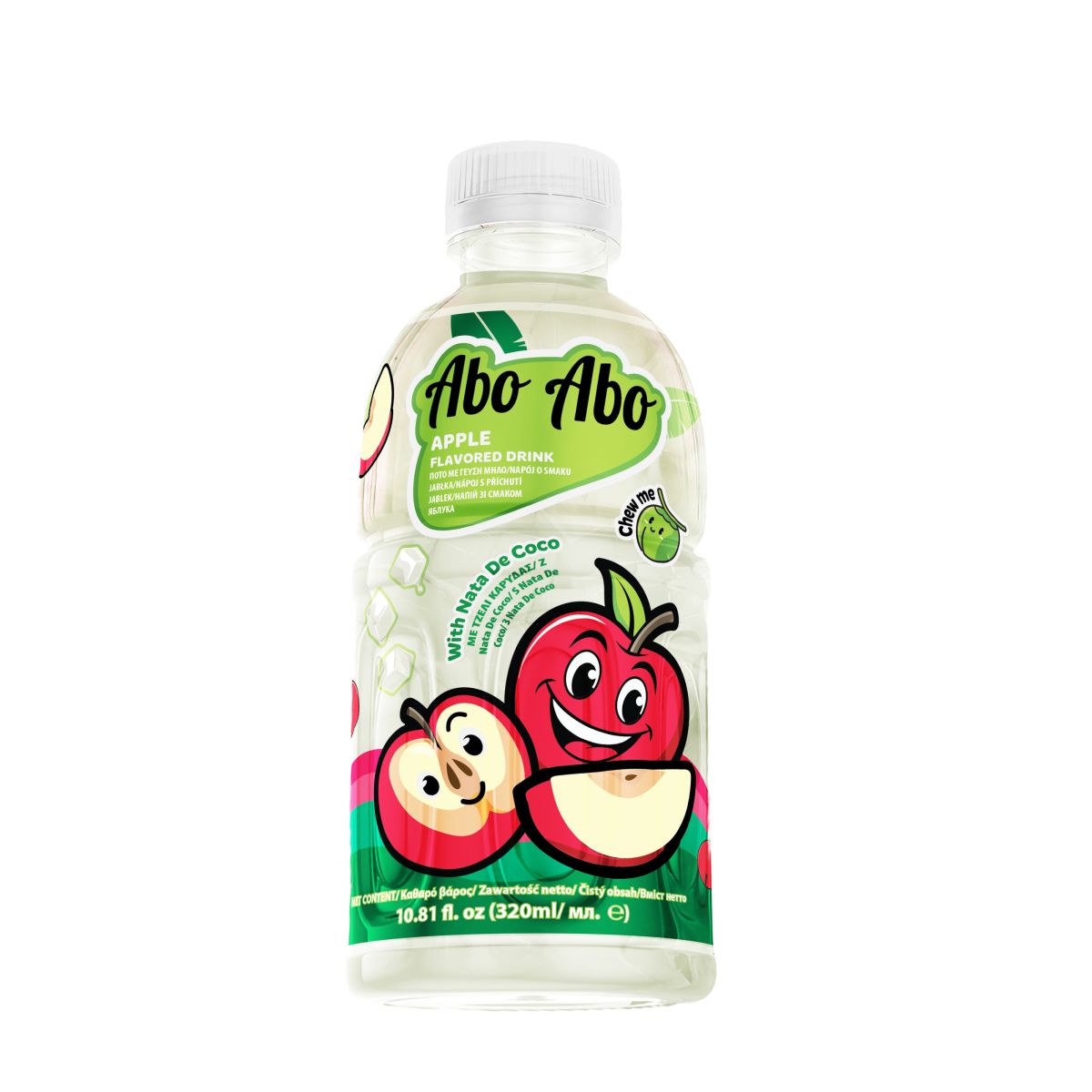 AboAbo Flavoured Drink with Nata de Coco - Apple 320ml PET