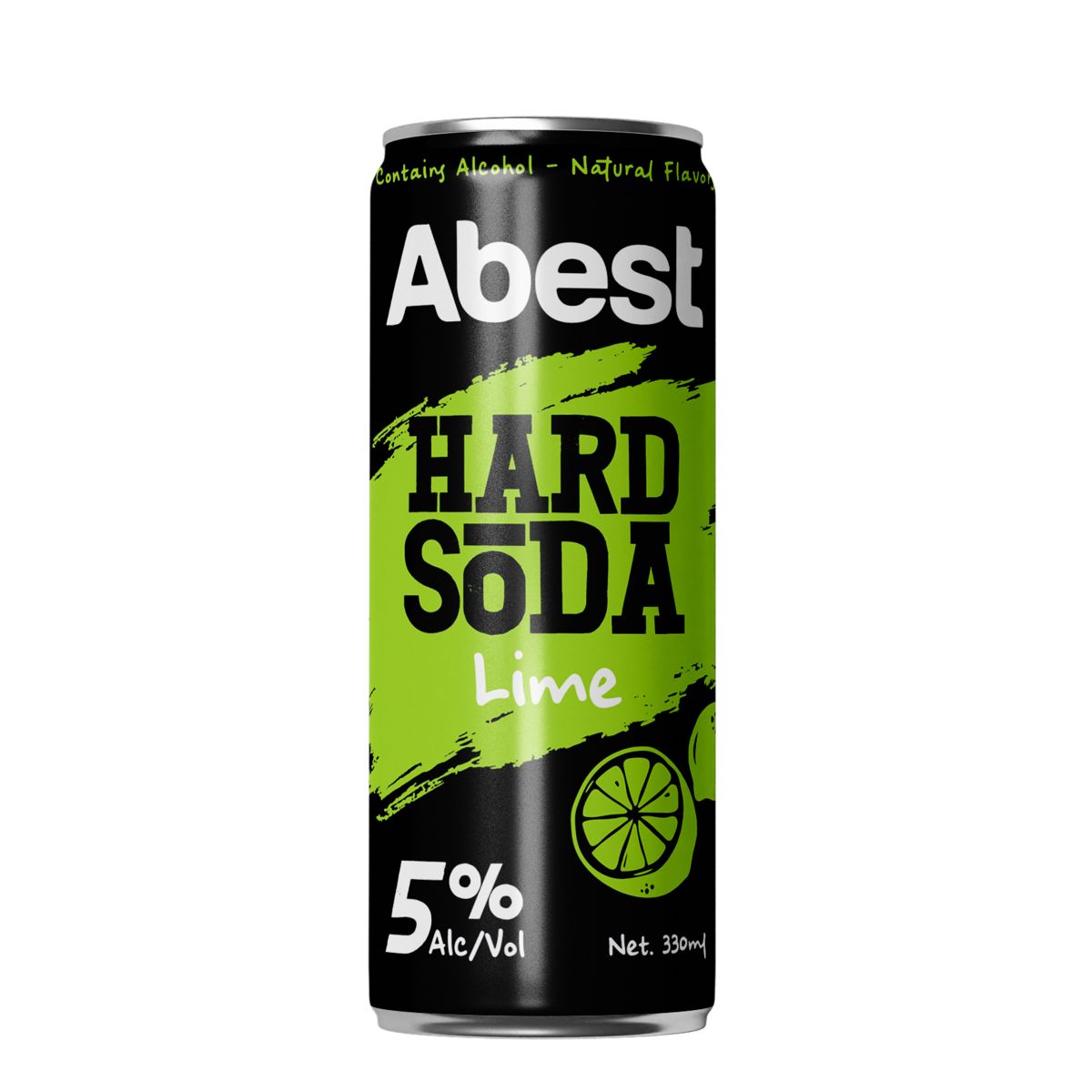 Abest Hard Soda 5% - Lime 330ml sleek