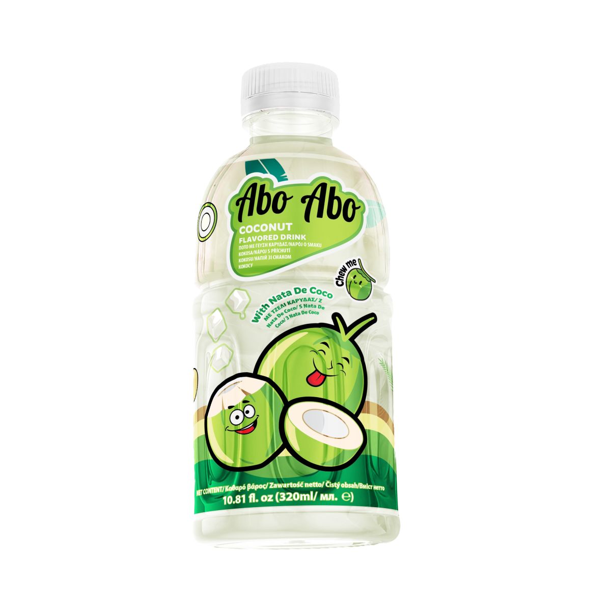 AboAbo Flavoured Drink with Nata de Coco - Coconut 320ml PET