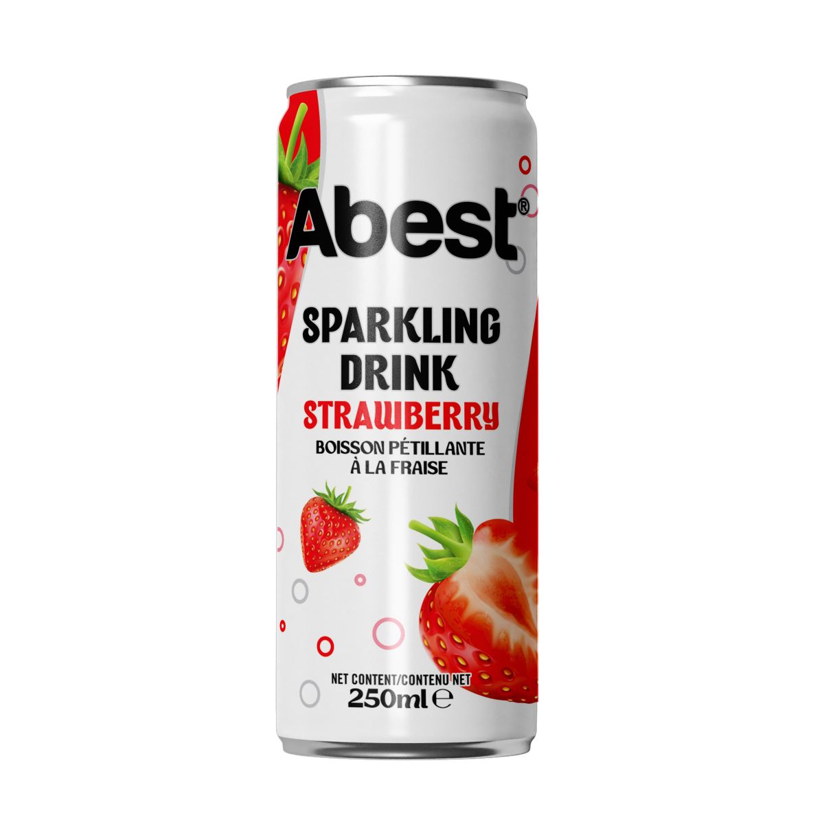 Abest Sparkling Drink - Strawberry Flavour 250ml sleek