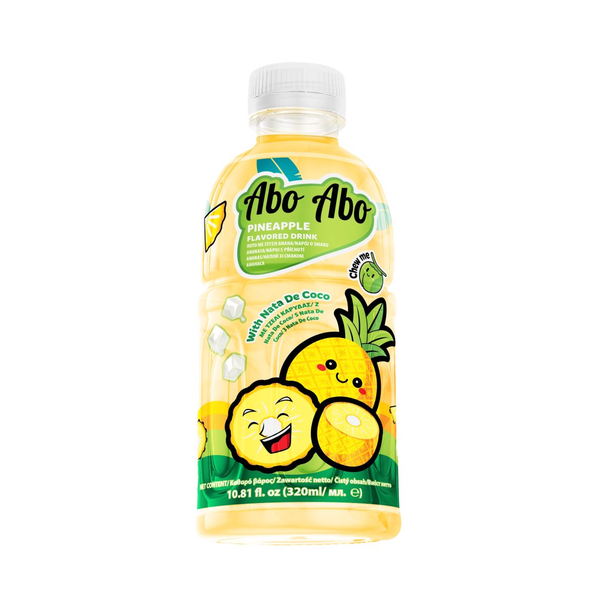 AboAbo Flavoured Drink with Nata de Coco - Pineapple 320ml PET