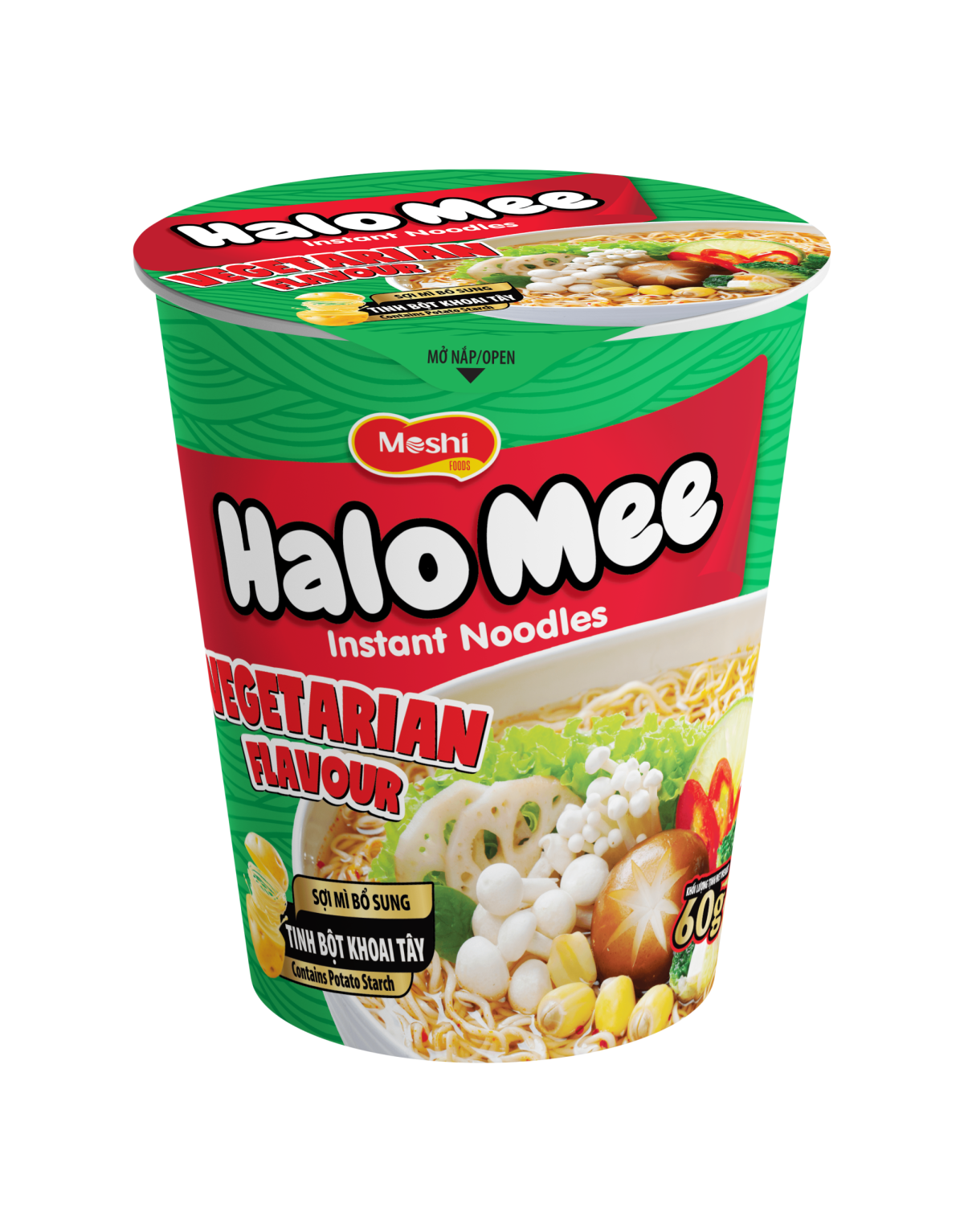 Halo Mee Instant Noodles Vegetarian Flavour 60g cup