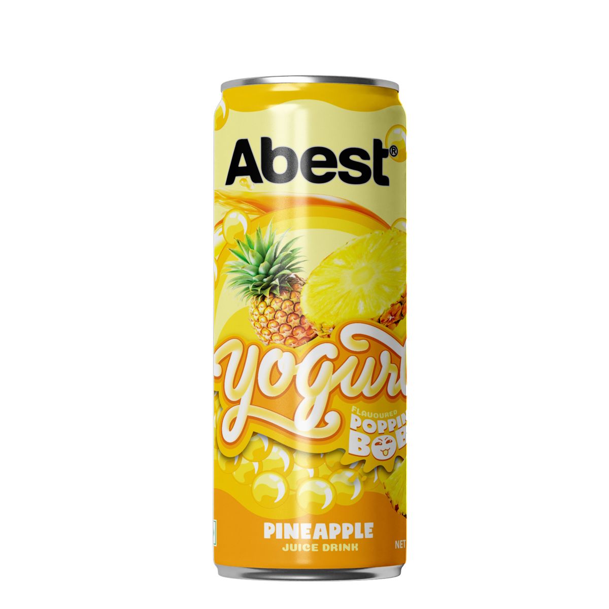 Abest Yogurt Flavoured Popping Boba Juice Drink - Pineapple 330ml sleek