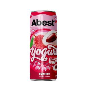 Abest Yogurt Flavoured Popping Boba Juice Drink - Lychee 330ml sleek